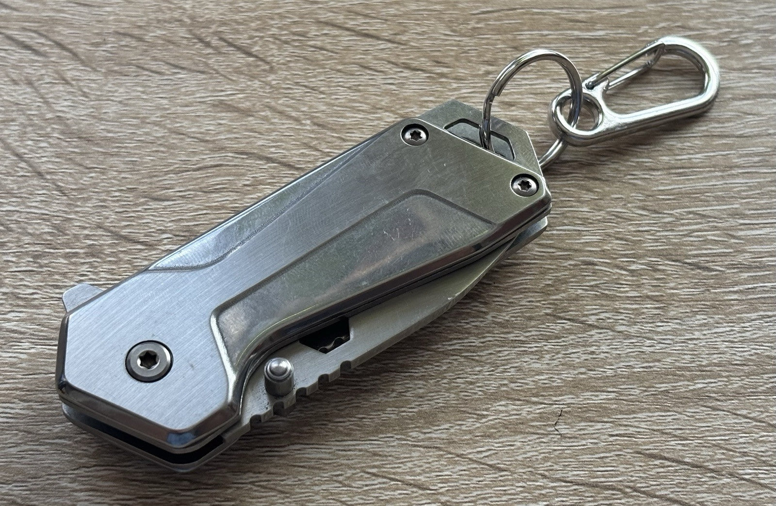 Tiny Pocket Knife Spring Assist Reverse Tanto 1” Blade Full Metal Cyberpunk Edc