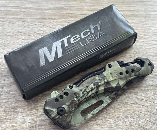 8” Pocket Knife Full Size Camo 3.5” Blade Liner Lock Assisted Folding Knife