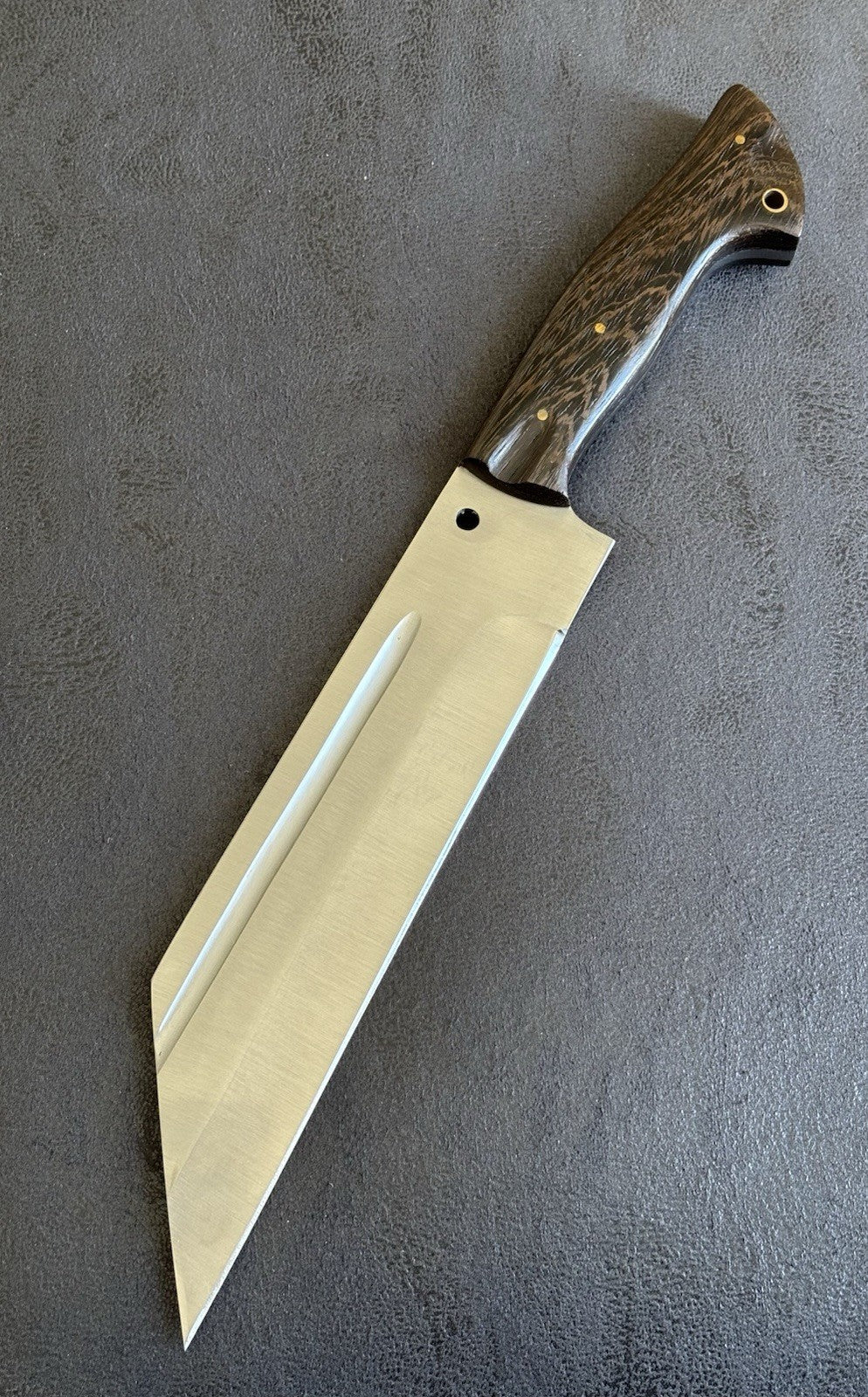 13" & 9" Dual Viking Seax Set Full Tang Leather Sheath Thick Blade Sharp Chrome
